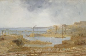 Schets van Binnenhaven, Een Tijdelijke Kraan, mei 1829